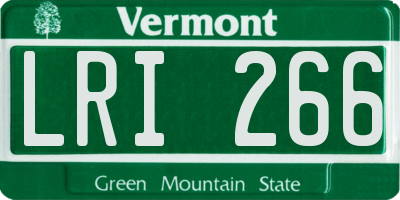 VT license plate LRI266