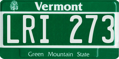 VT license plate LRI273
