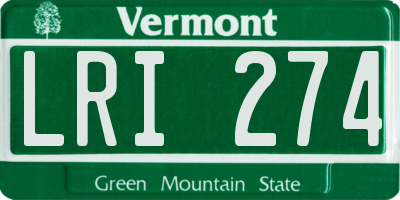 VT license plate LRI274