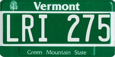 VT license plate LRI275