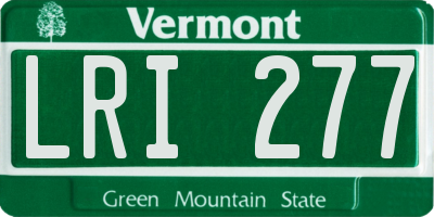 VT license plate LRI277