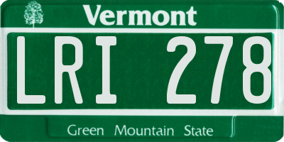 VT license plate LRI278