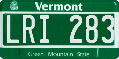 VT license plate LRI283