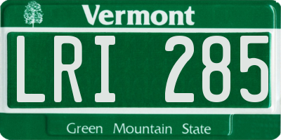 VT license plate LRI285