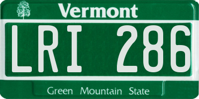 VT license plate LRI286