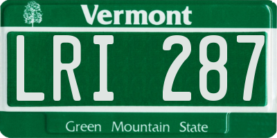 VT license plate LRI287