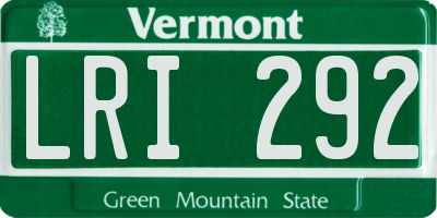 VT license plate LRI292
