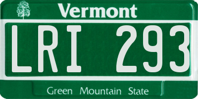 VT license plate LRI293