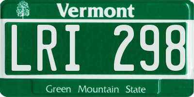 VT license plate LRI298