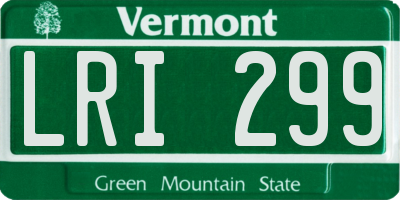 VT license plate LRI299
