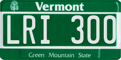 VT license plate LRI300