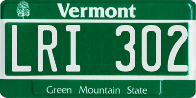 VT license plate LRI302