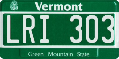 VT license plate LRI303