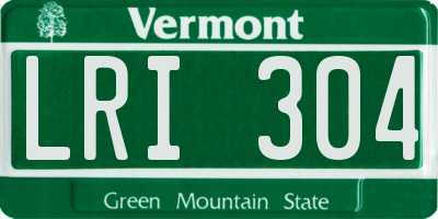 VT license plate LRI304