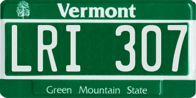 VT license plate LRI307