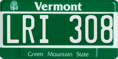 VT license plate LRI308