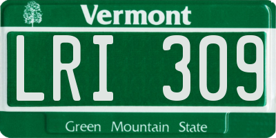VT license plate LRI309