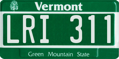 VT license plate LRI311