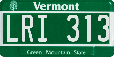 VT license plate LRI313