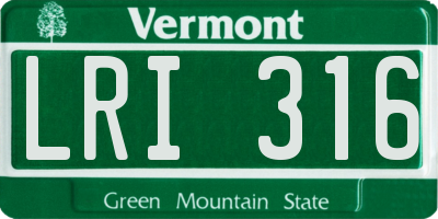 VT license plate LRI316
