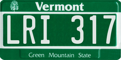 VT license plate LRI317