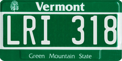 VT license plate LRI318