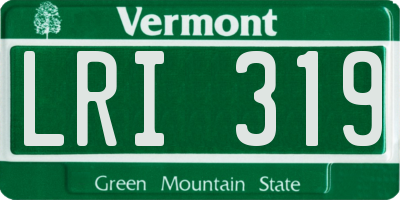 VT license plate LRI319