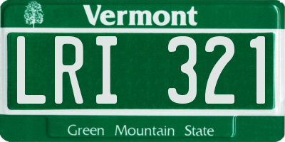 VT license plate LRI321