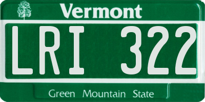 VT license plate LRI322