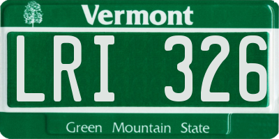 VT license plate LRI326
