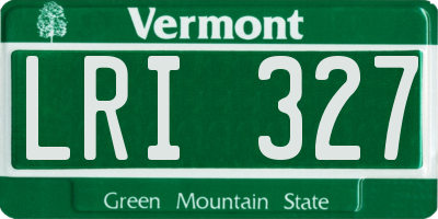 VT license plate LRI327