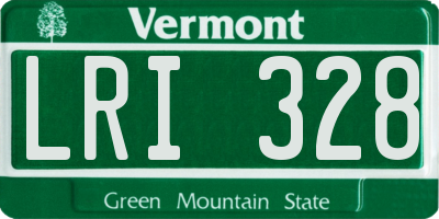 VT license plate LRI328