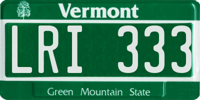 VT license plate LRI333