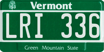 VT license plate LRI336