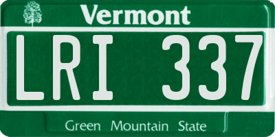 VT license plate LRI337