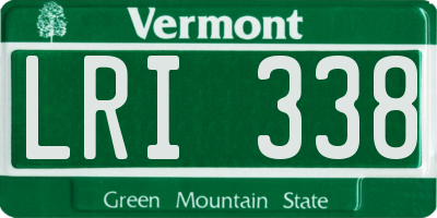 VT license plate LRI338