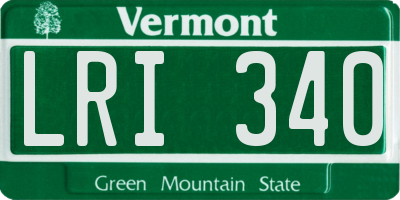 VT license plate LRI340