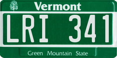 VT license plate LRI341