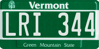 VT license plate LRI344