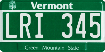 VT license plate LRI345