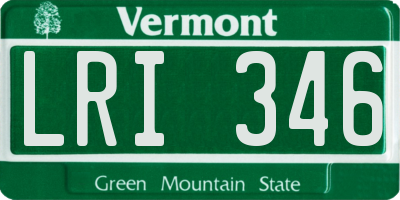 VT license plate LRI346