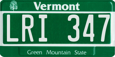 VT license plate LRI347
