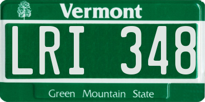 VT license plate LRI348