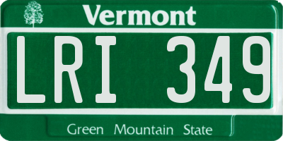 VT license plate LRI349