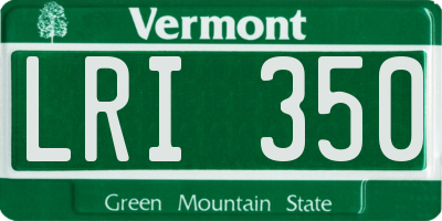 VT license plate LRI350