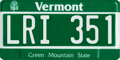 VT license plate LRI351