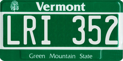 VT license plate LRI352