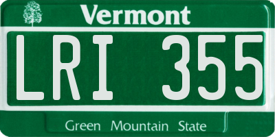 VT license plate LRI355