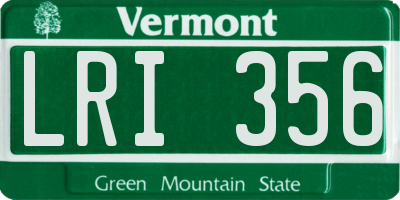 VT license plate LRI356
