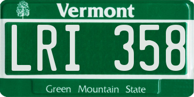 VT license plate LRI358